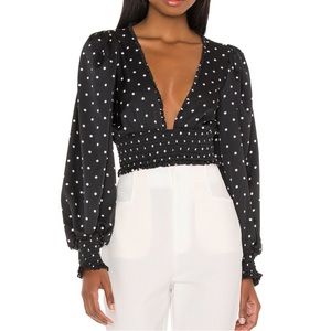 For Love & Lemons Carissa Crop Top Black / Pink